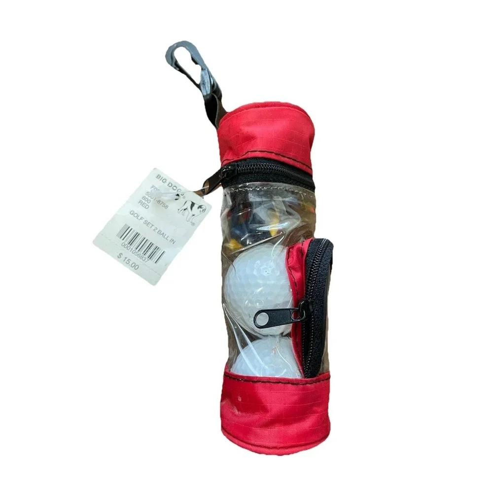 Big Dogs Golf Balls in Mini‎ Clip Golf Bag With Tees 6 Inches